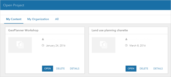 Open Project page Open Project page